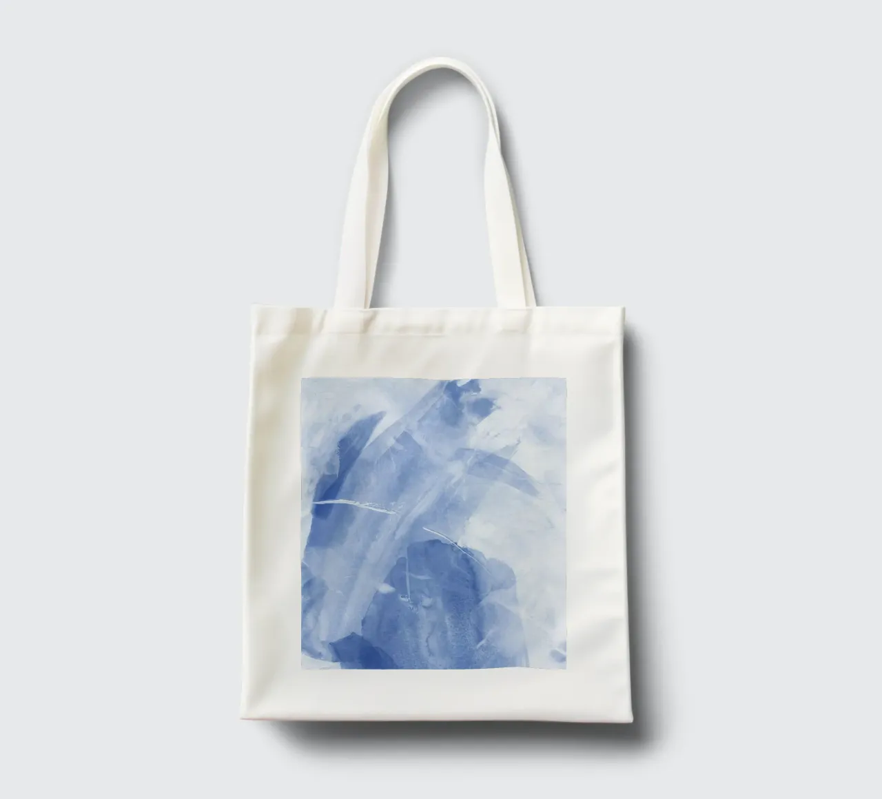 Pennellate astratte blu 1 borsa in juta da NouveauPrints