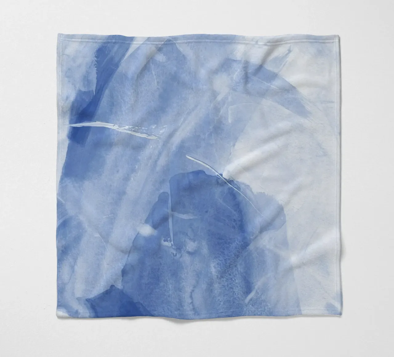 Pennellate astratte blu 1 coperta in pile da NouveauPrints