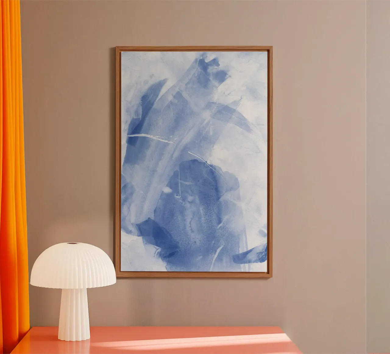 Pennellate astratte blu 1 alluminio dibond da NouveauPrints