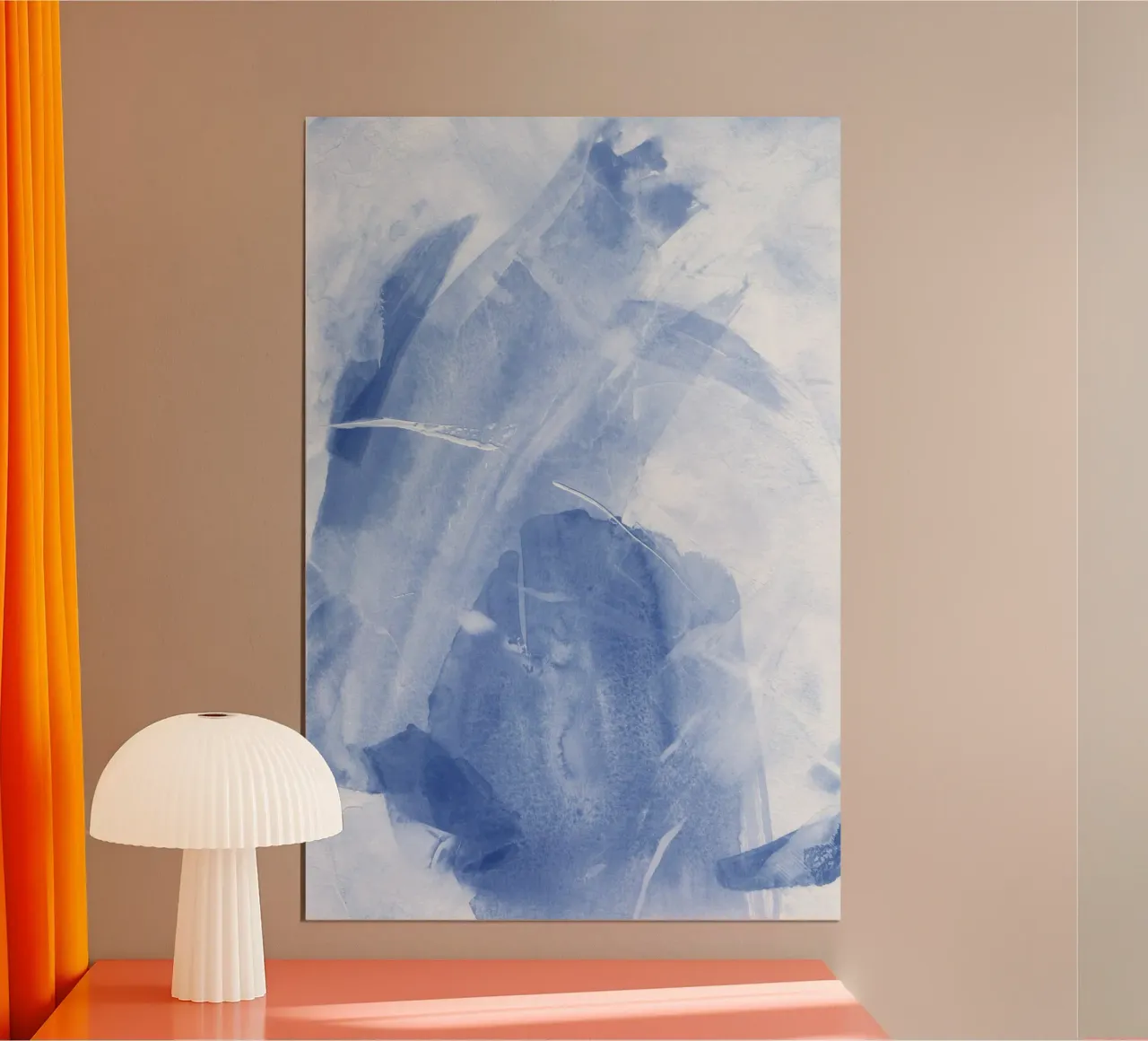 Abstrakte blaue Pinselstriche 1 Hahnemühle von NouveauPrints