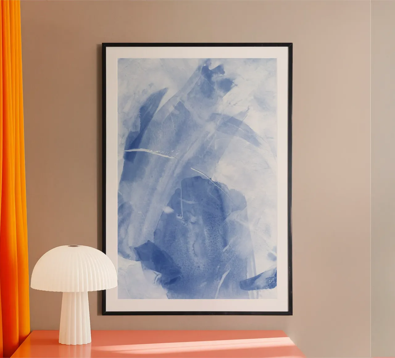 Abstrakte blaue Pinselstriche 1 Hahnemühle von NouveauPrints