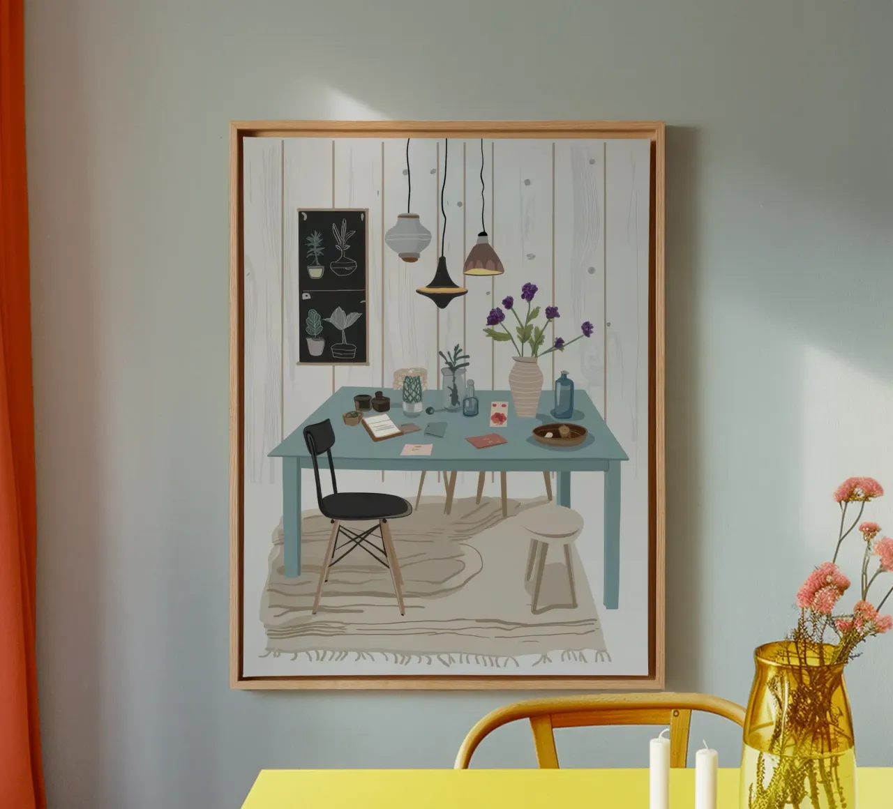 Eetkamer Krijtbord canvas met Baklijst van Hollow Years
