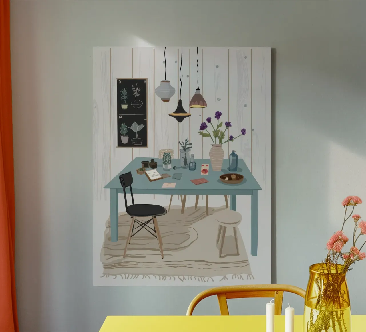 Eetkamer Krijtbord canvas met Baklijst van Hollow Years