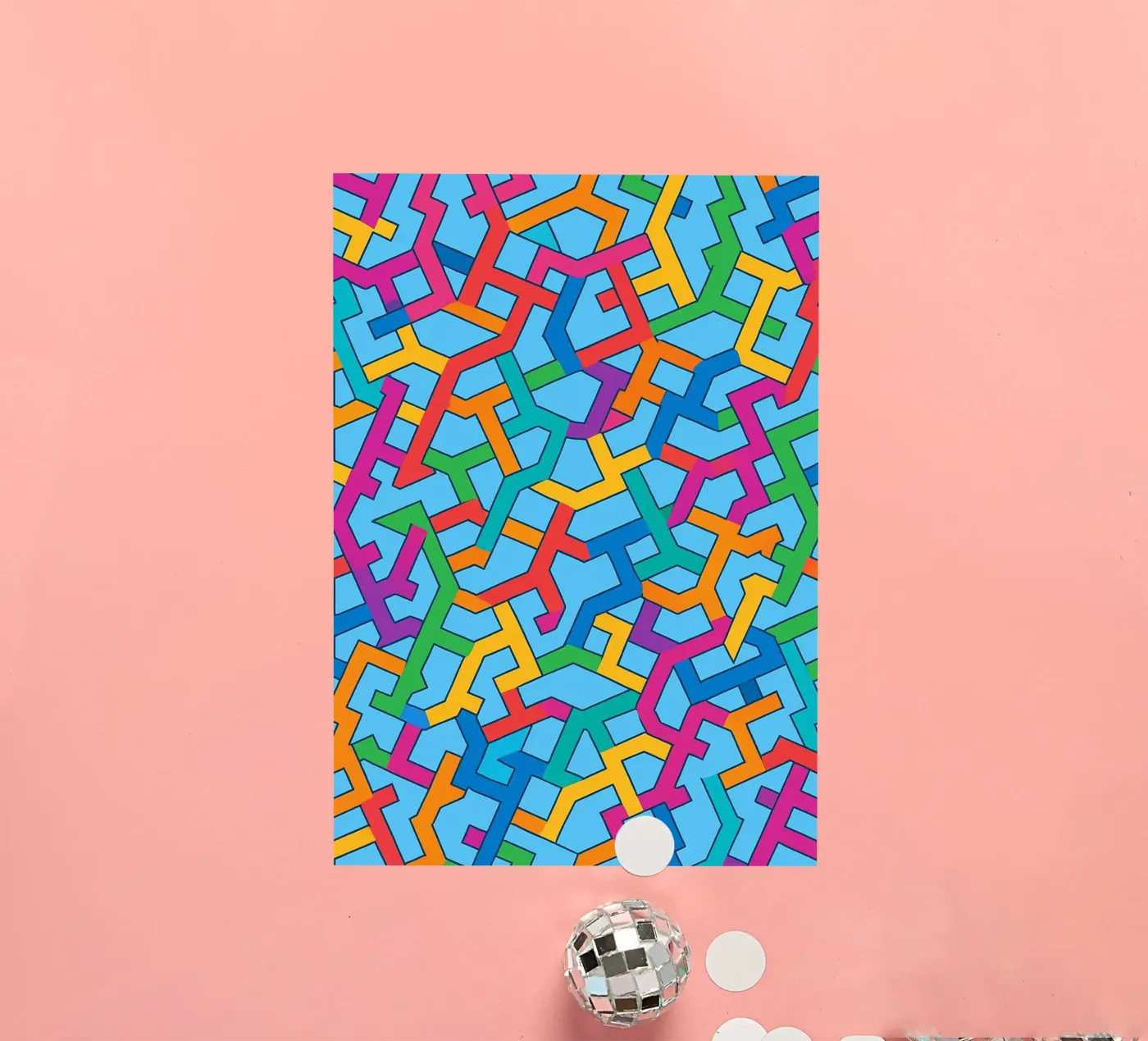 abstracte vector kunst sticker van oneway