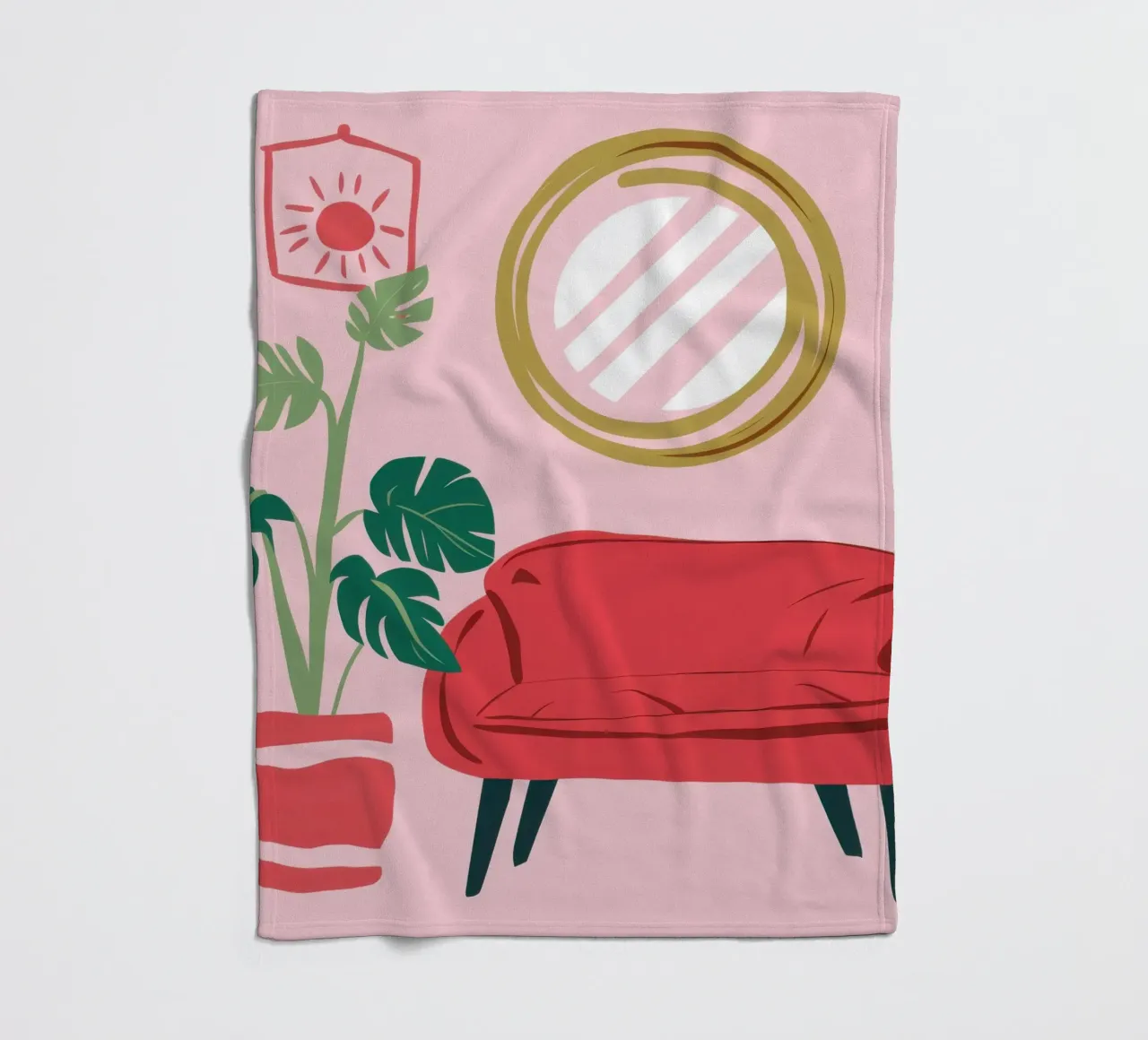 Divano rosso Specchio d'oro coperta in pile da Hollow Years