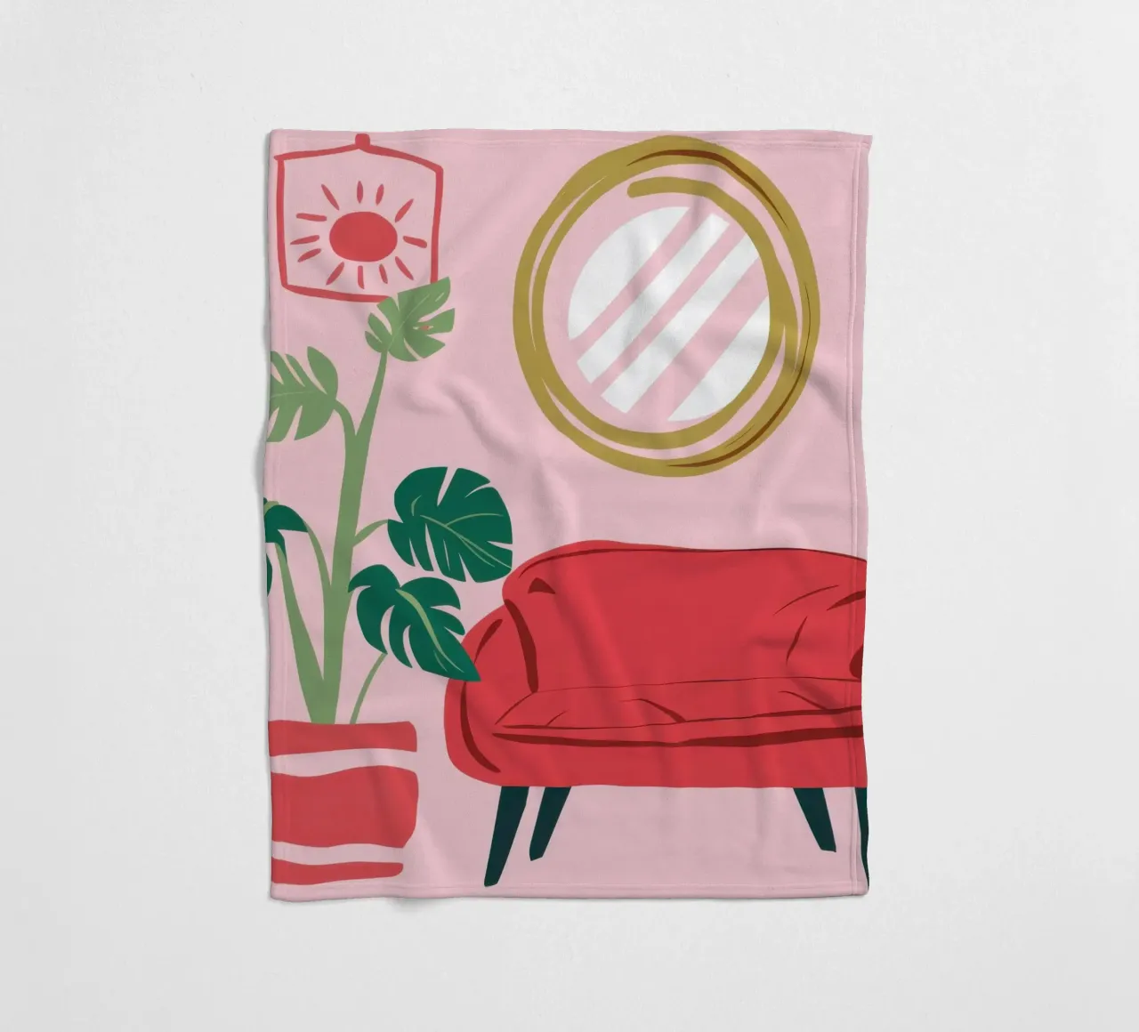 Divano rosso Specchio d'oro coperta in pile da Hollow Years