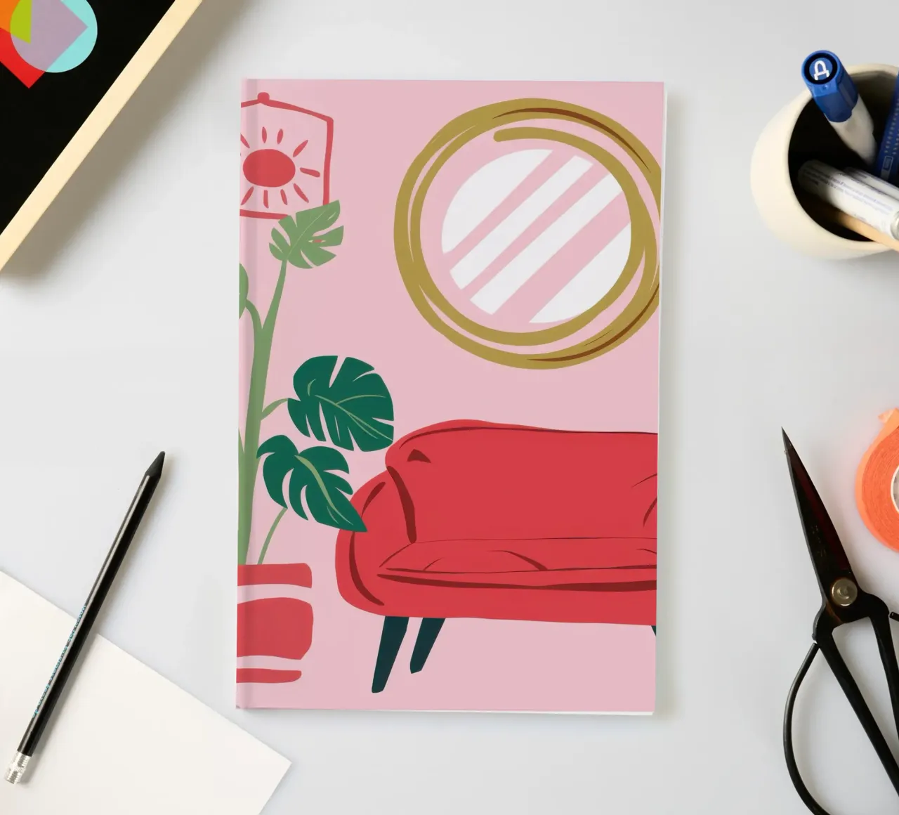 Red Sofa Gold Mirror notebook by Hollow Years