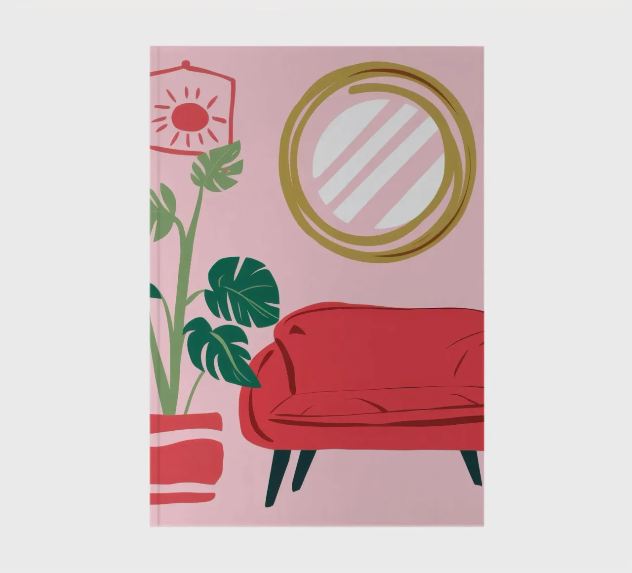 Red Sofa Gold Mirror notebook by Hollow Years