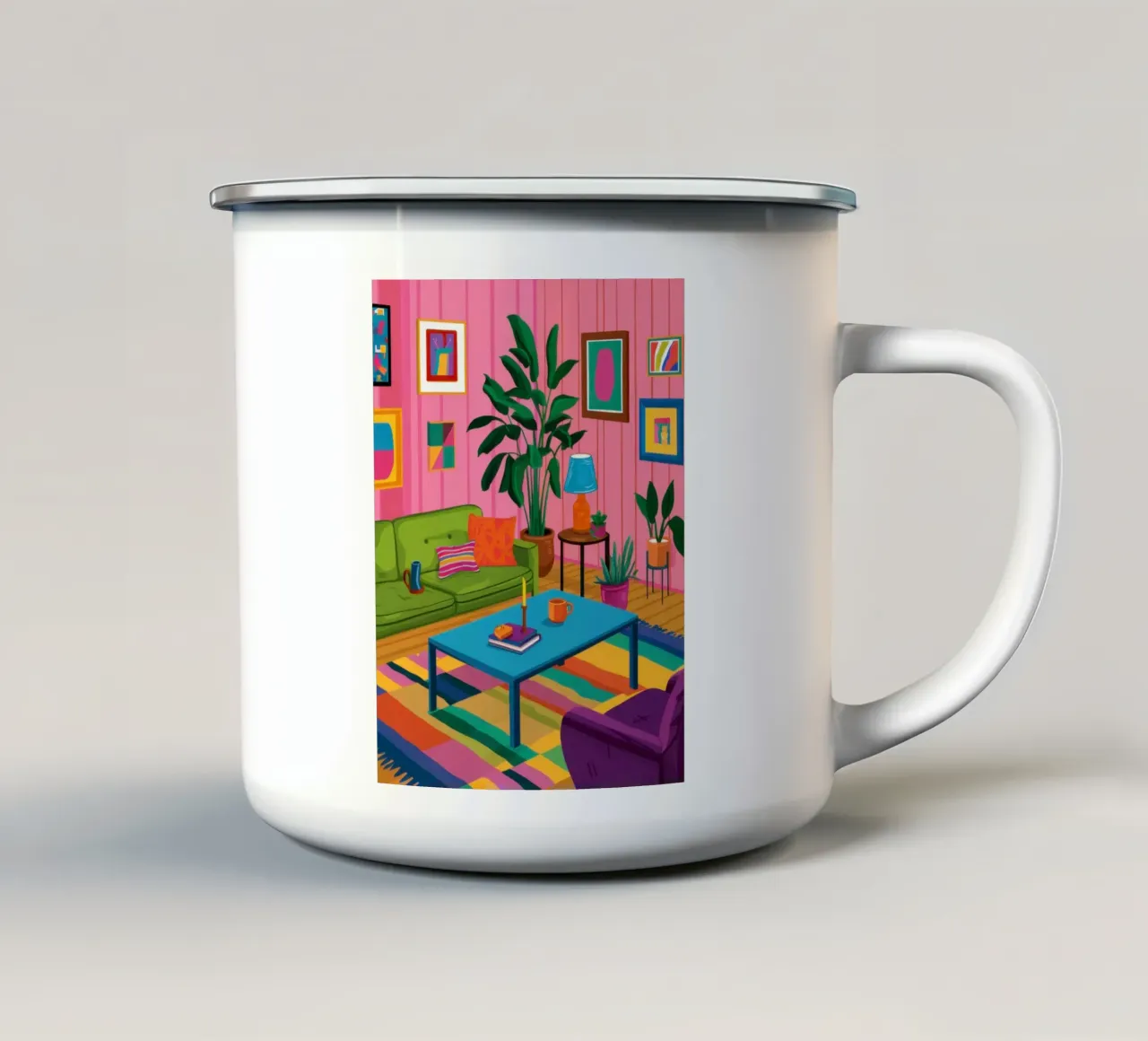 Vivere in modo vibrante e massimalista tazza in smalto da Arcane Lines