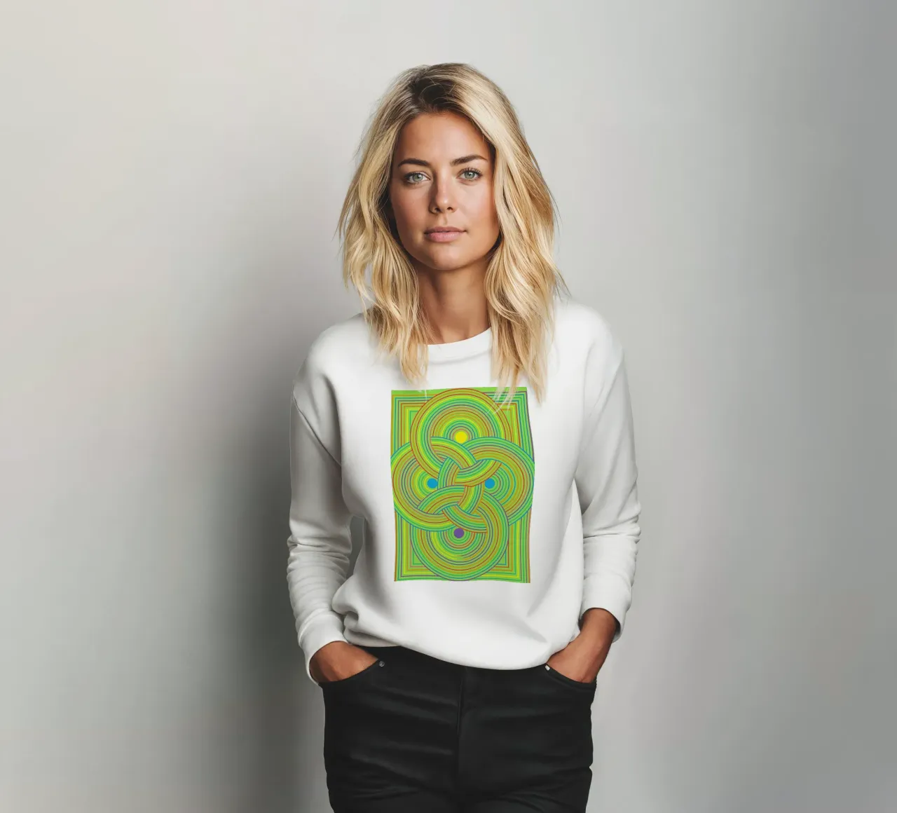abstract webbing circle lines vector sweatshirt by oneway