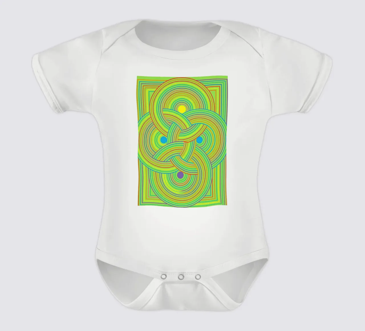 fettuccia astratta cerchio linee vettore body neonato maniche corte da oneway