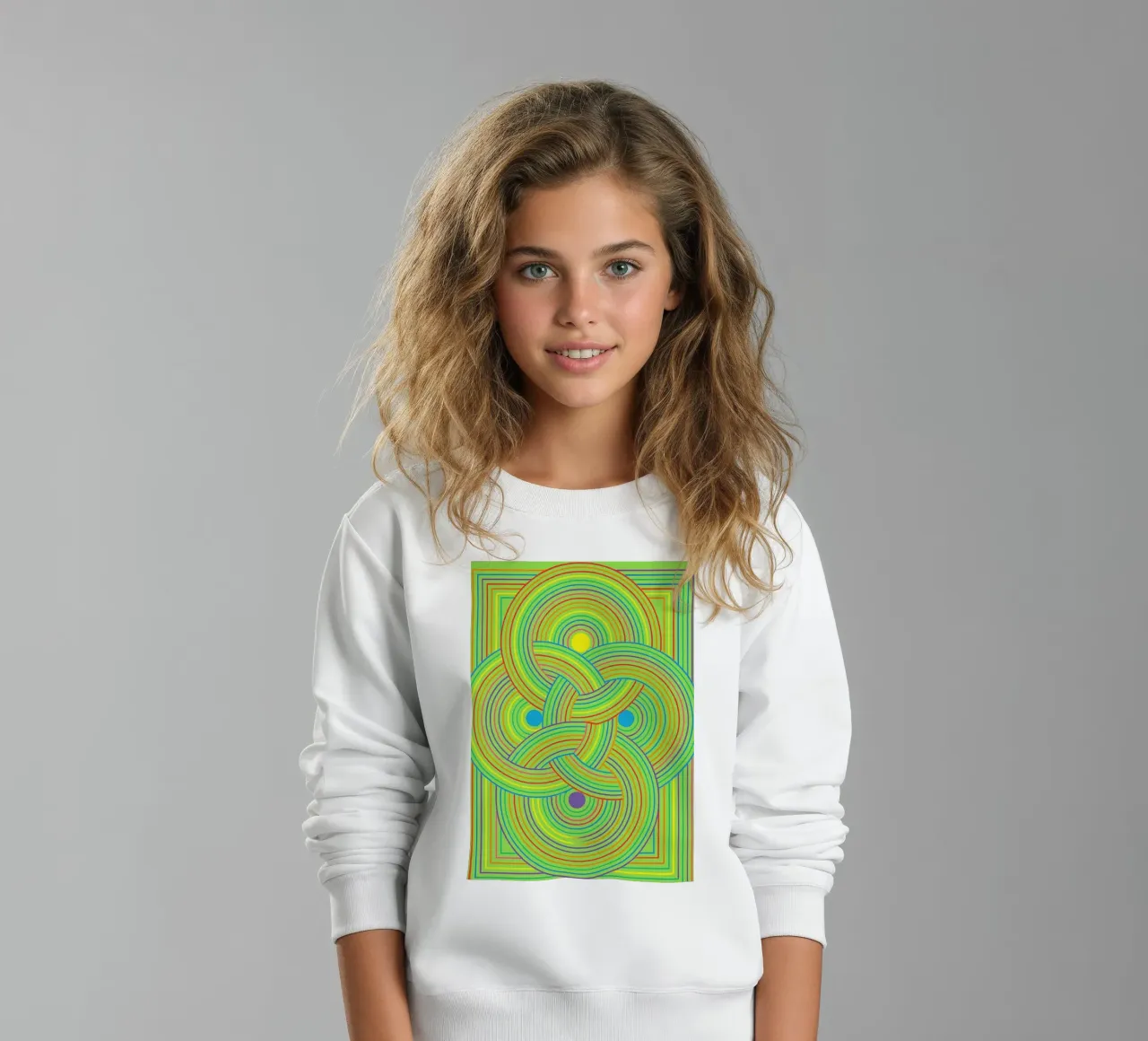 red abstracta círculo líneas vector sudadera para niño de oneway