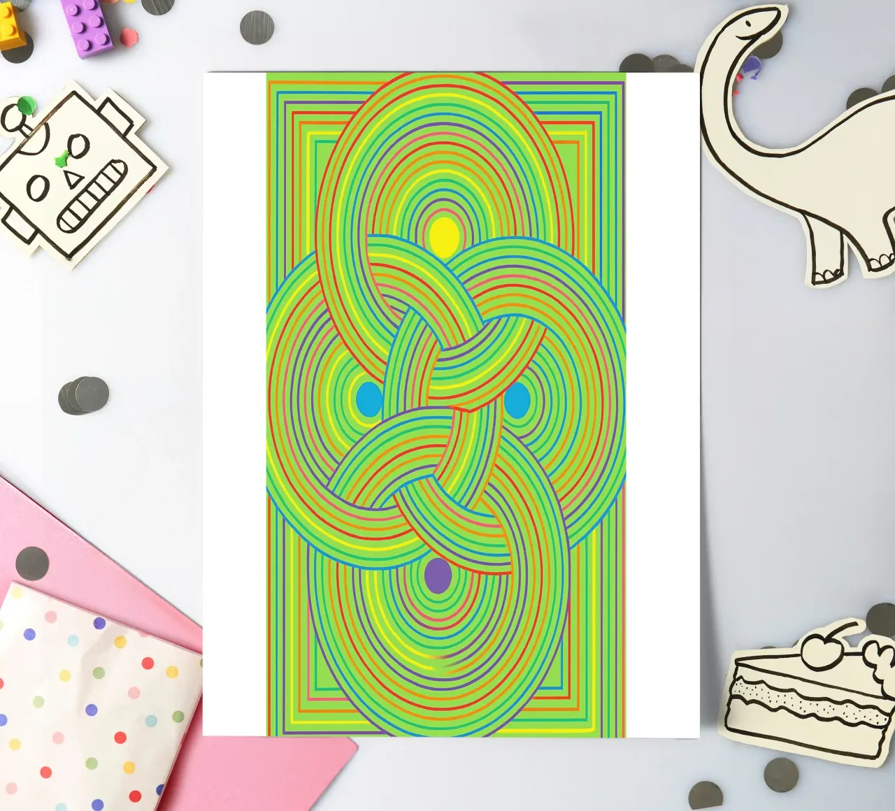 abstract webbing circle lines vector sticker sheet by oneway