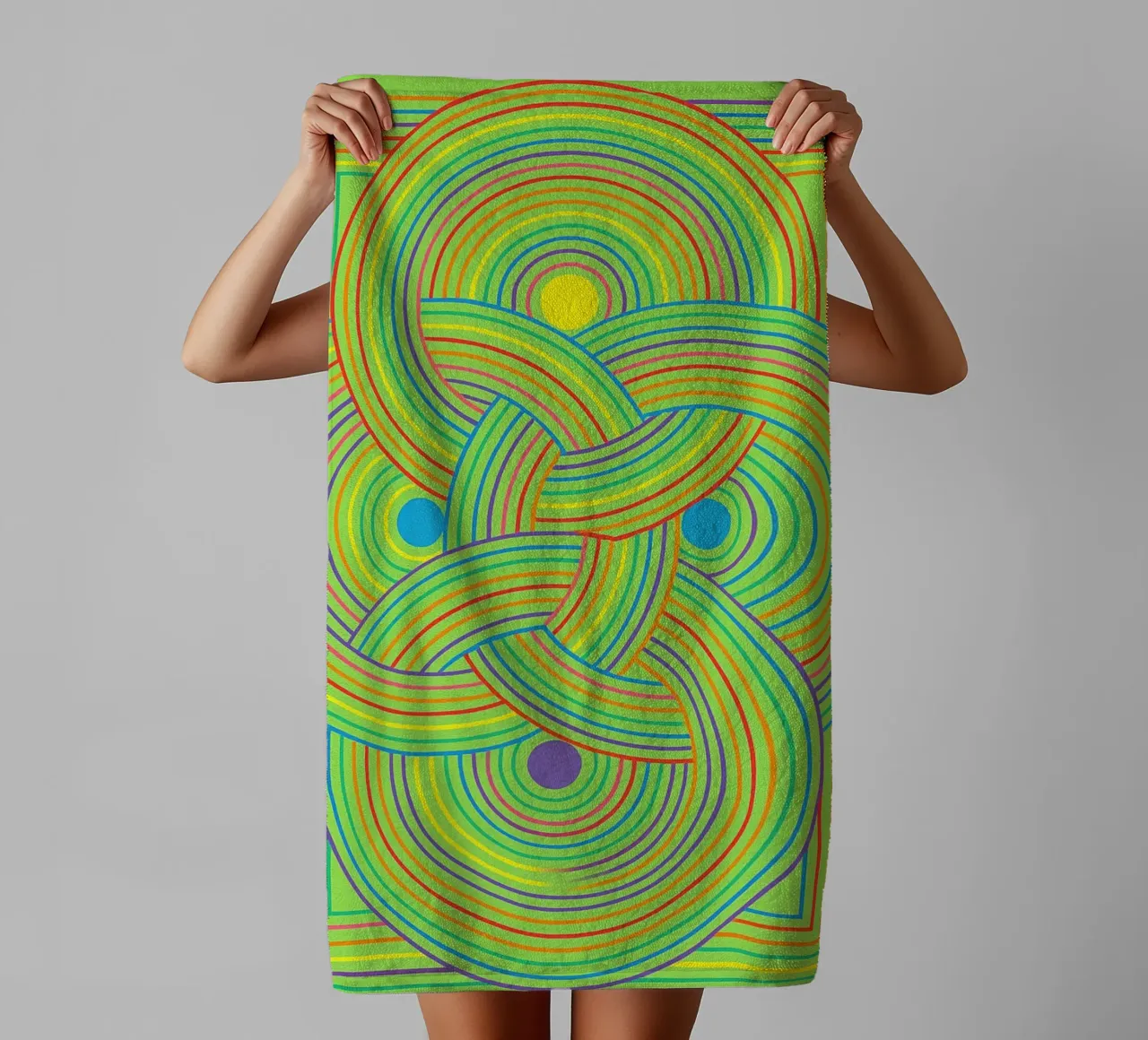 abstraites lignes de cercle de toile vectorielles serviette de bain de oneway