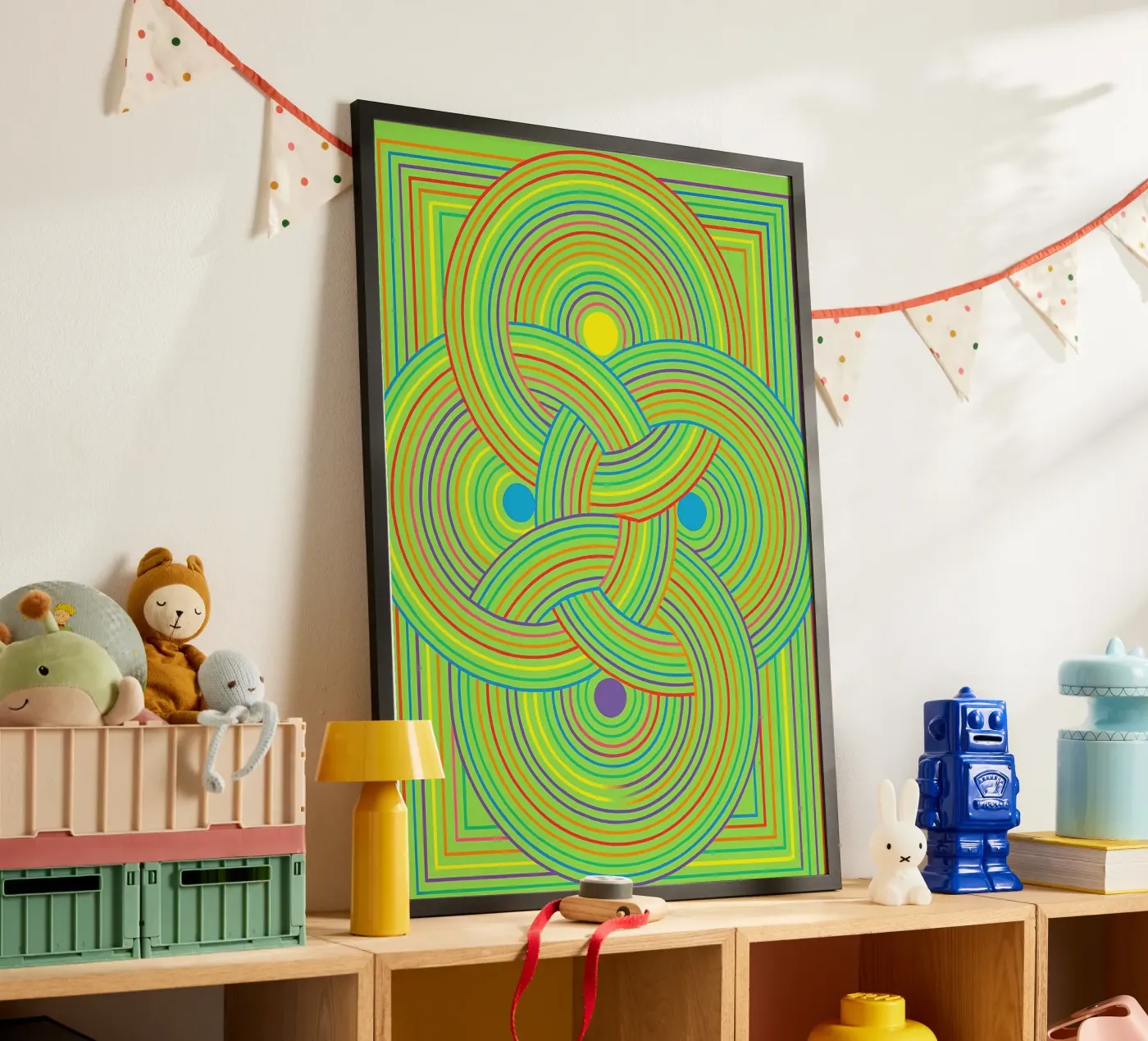 abstract webbing circle lines vector poster de oneway