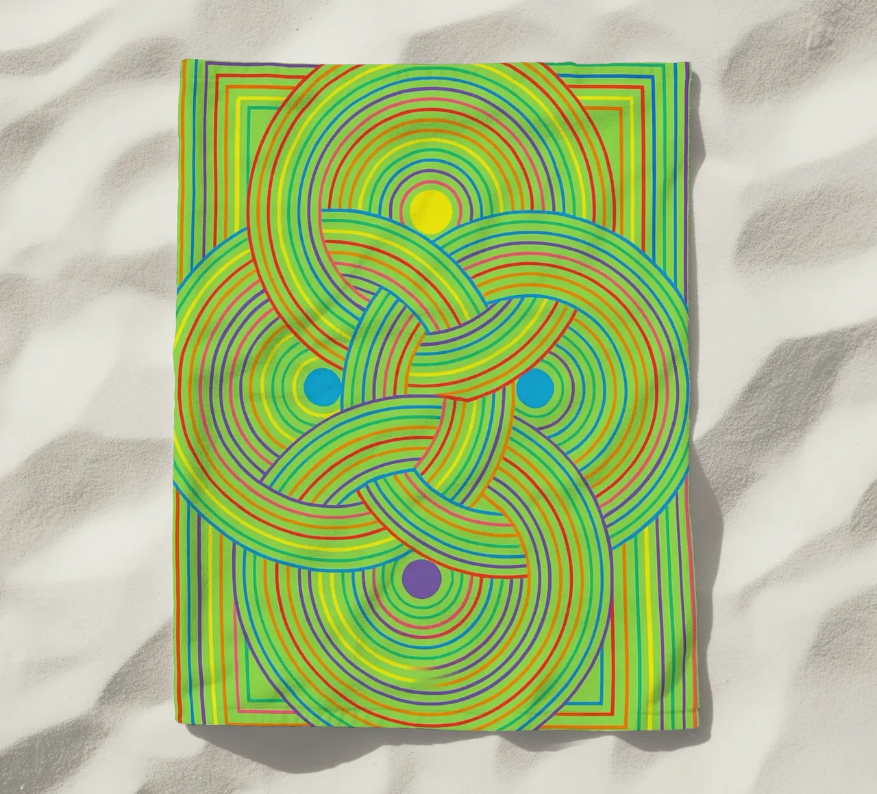 abstract webbing circle lines vector beach towel by oneway