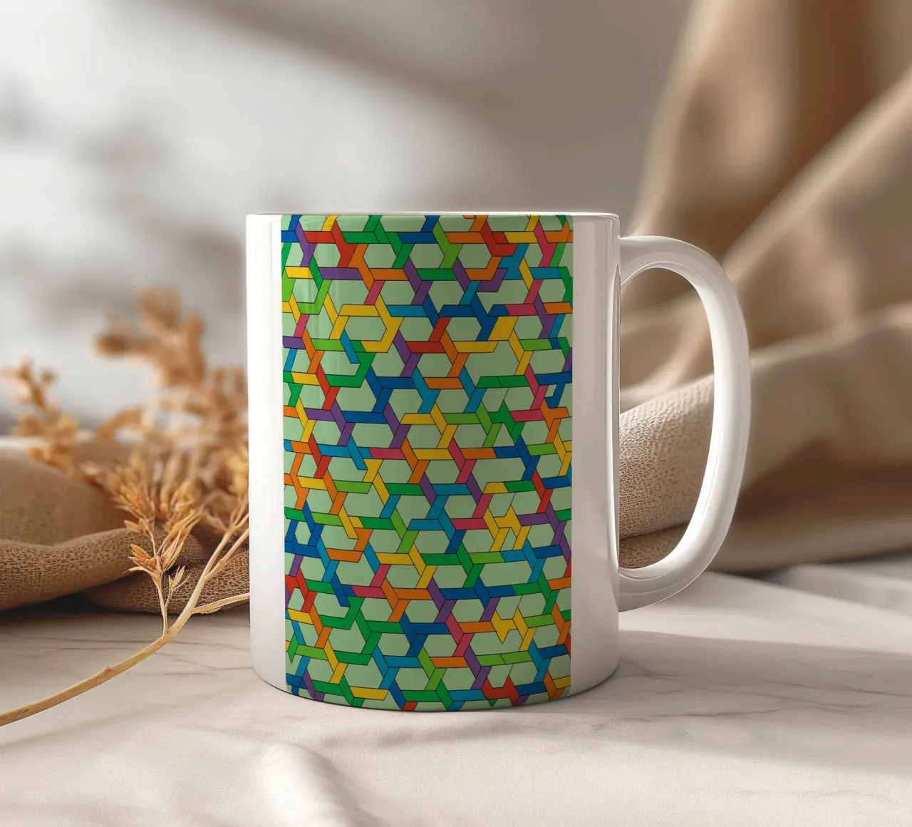 abstract webbing line vector ceramic mug by oneway