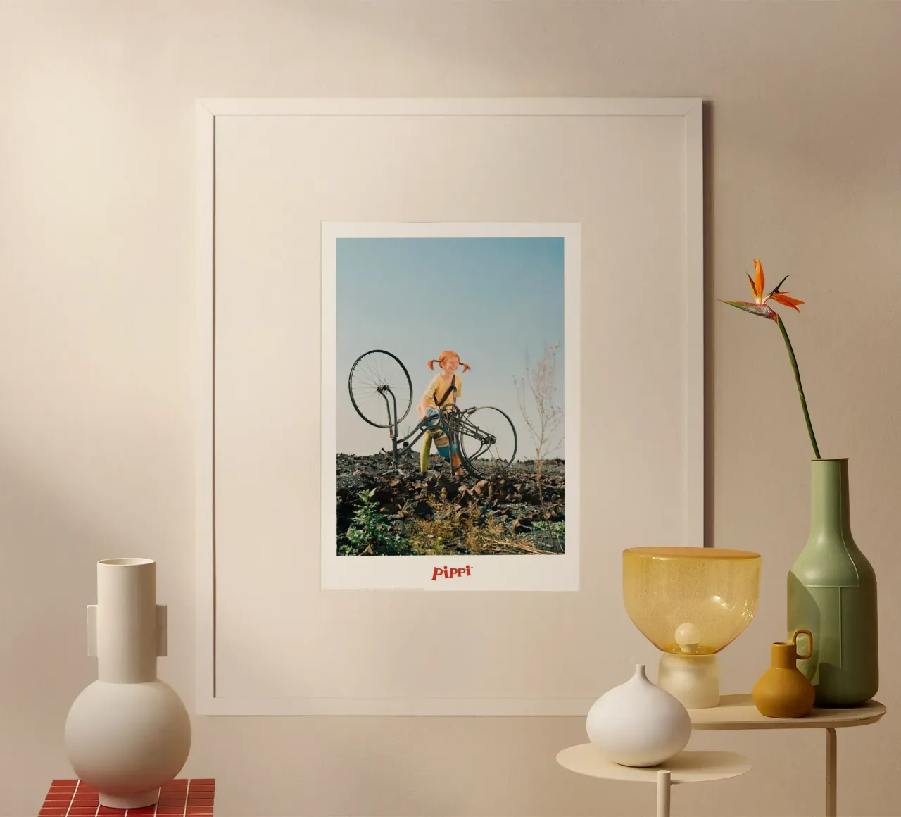 Pippi Calzelunghe e la sua bicicletta carta hahnemühle da Earl Beeman