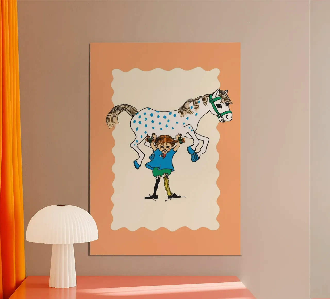 Pippi Calzelunghe e il cavallo carta hahnemühle da Earl Beeman