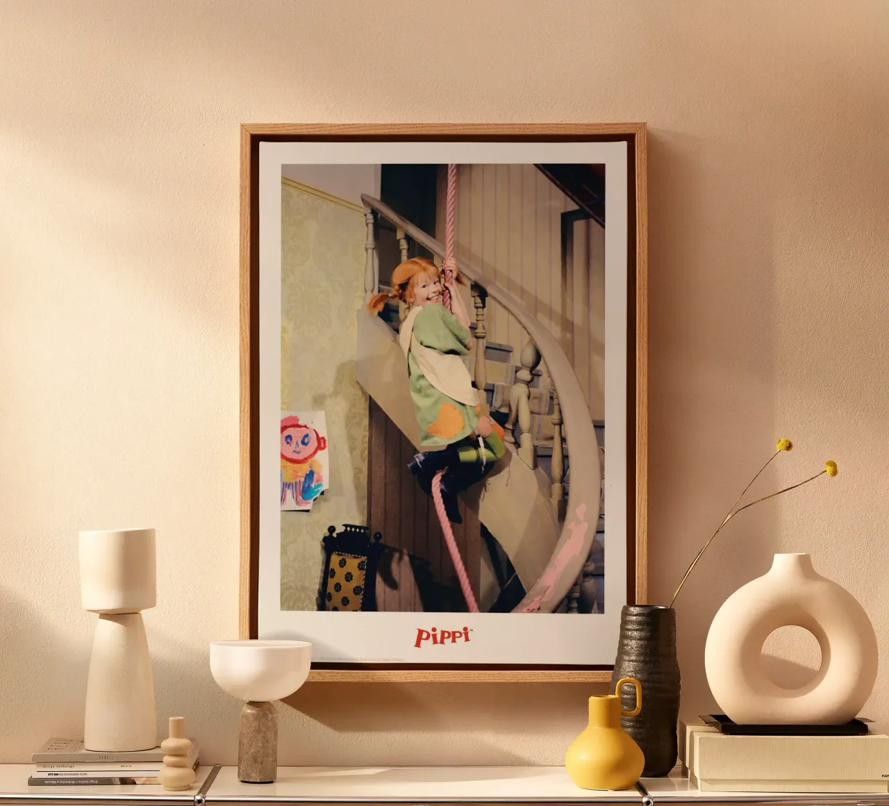 Pippi Langkous klimt canvas met Baklijst van Earl Beeman