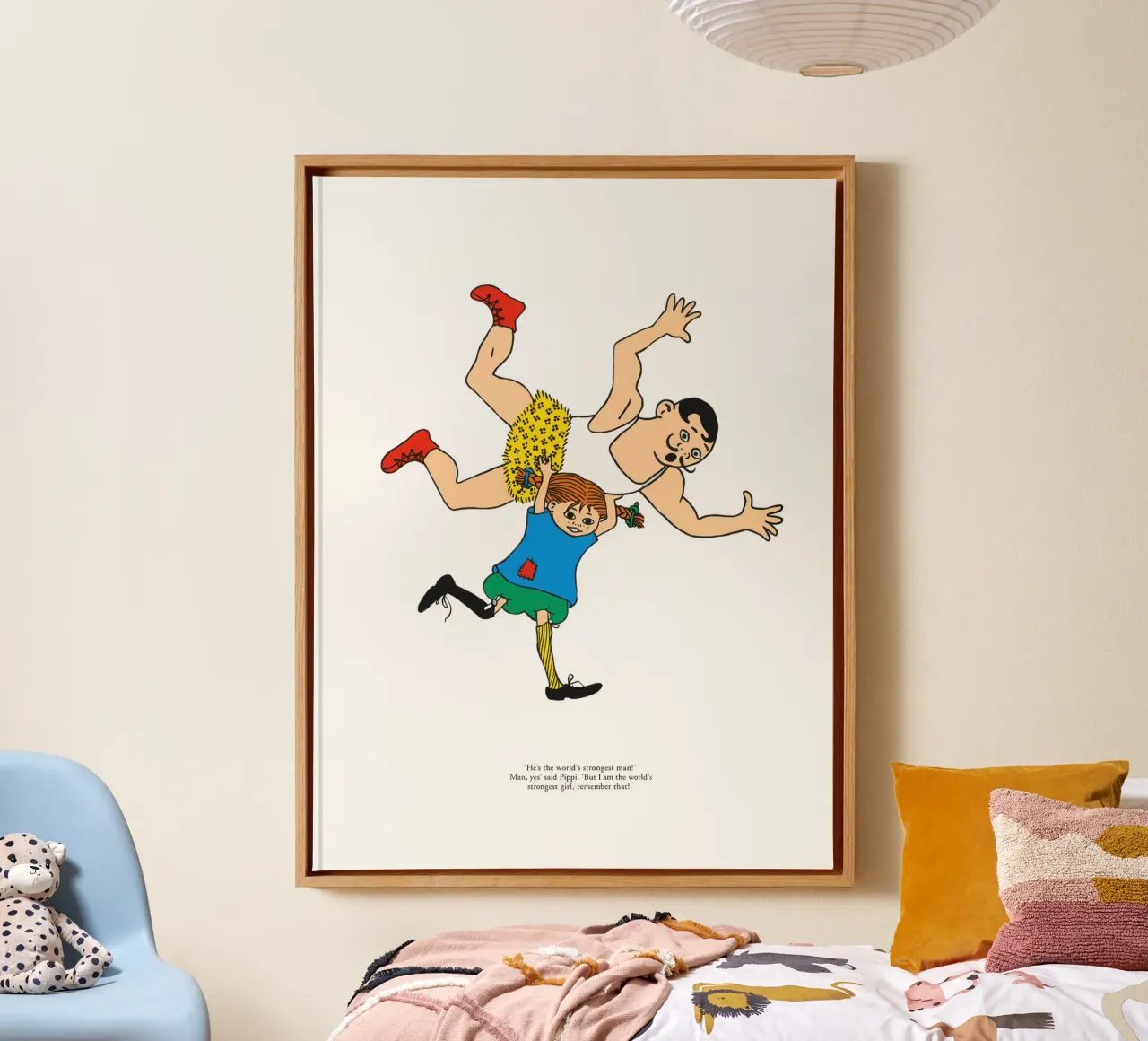 Illustrazione di Pippi Calzelunghe tela con Cornice a cassetta da Earl Beeman