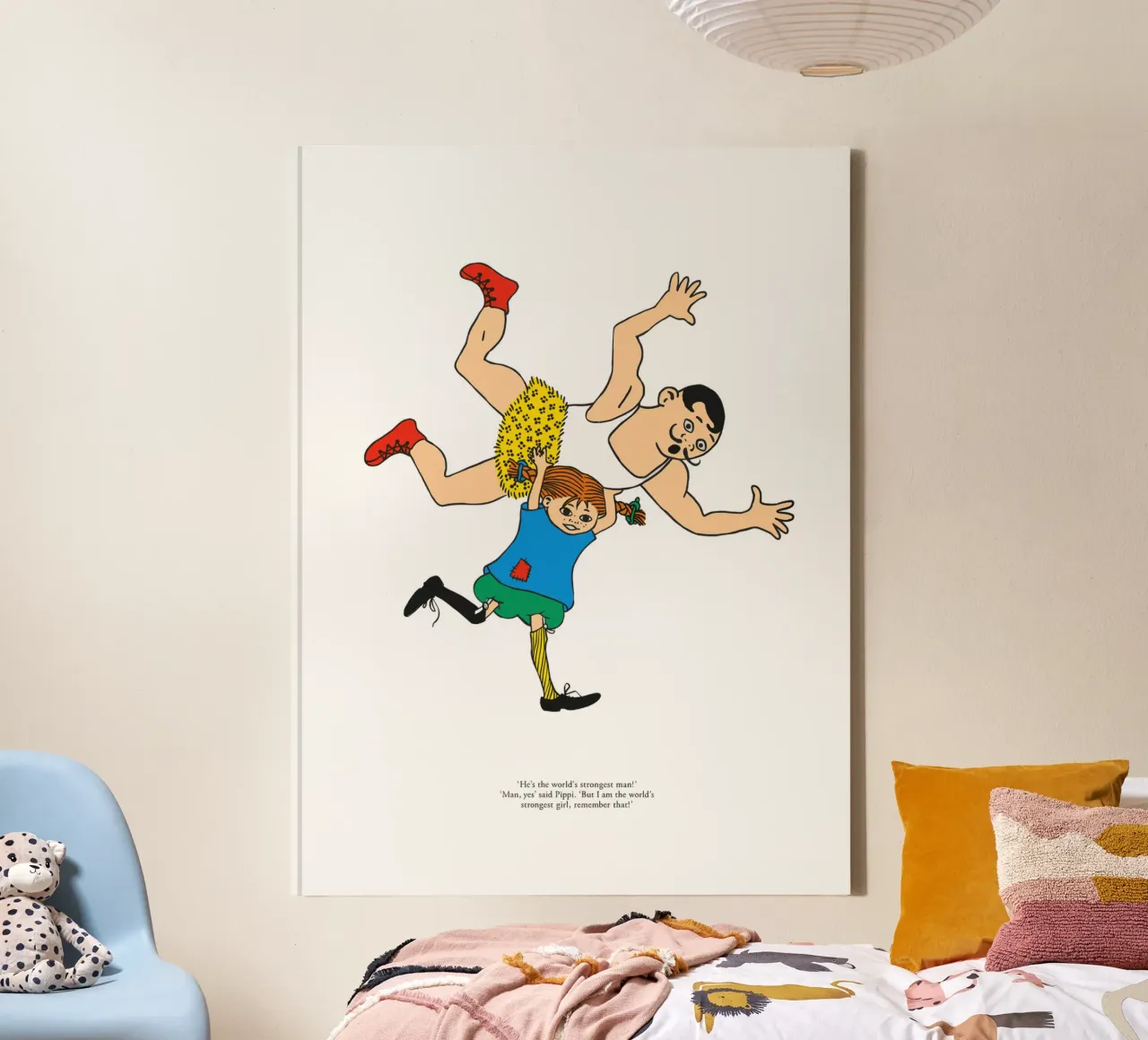 Illustrazione di Pippi Calzelunghe tela con Cornice a cassetta da Earl Beeman