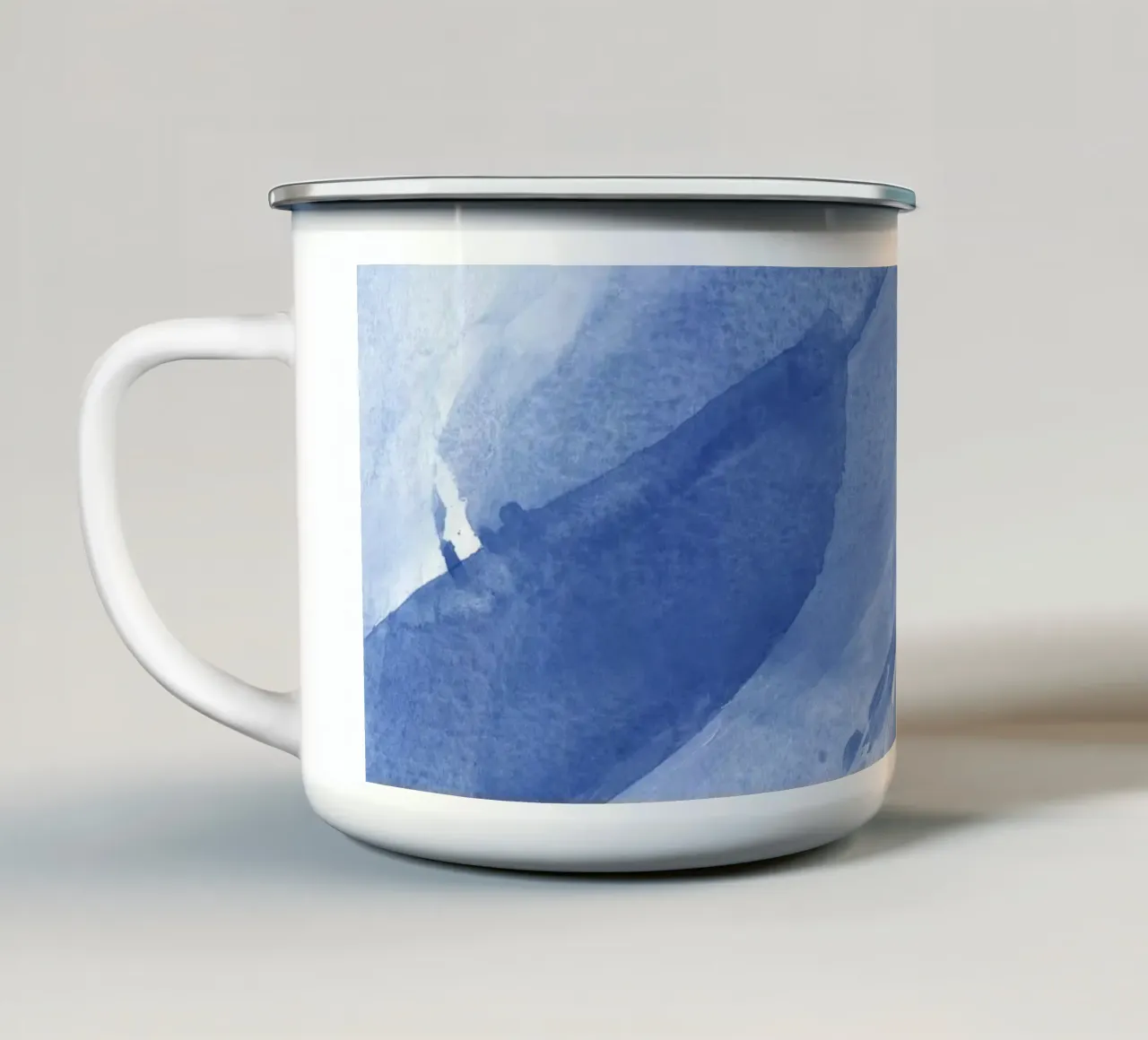 Pennellate astratte blu 2 tazza in smalto da NouveauPrints