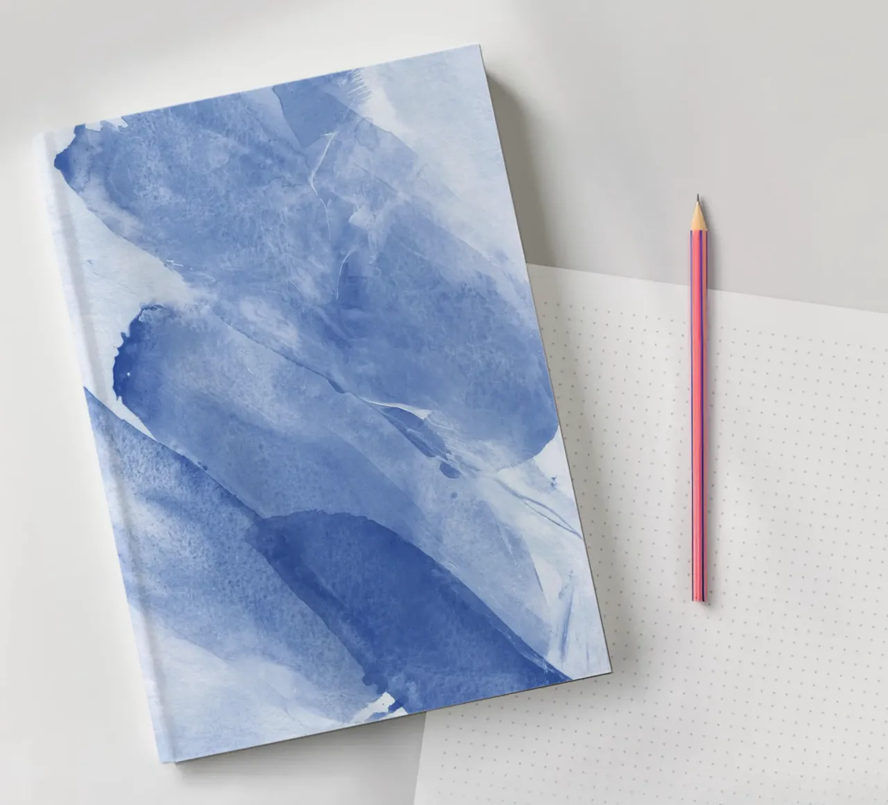 Abstract blue brushstrokes 2 notebook by NouveauPrints