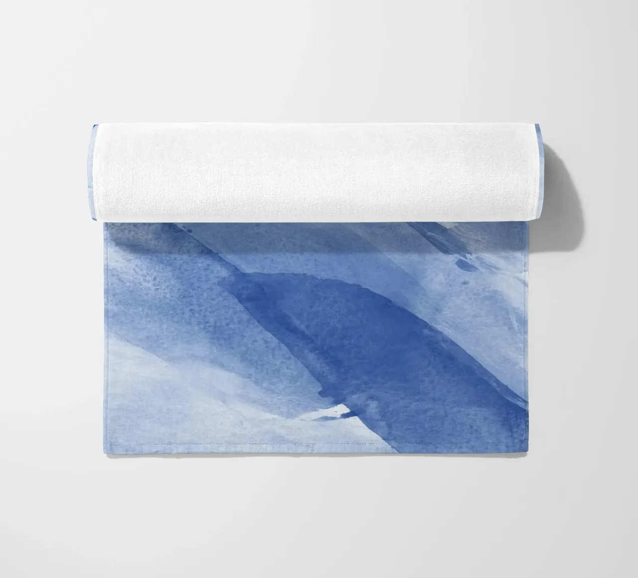 Pennellate astratte blu 2 telo mare da NouveauPrints