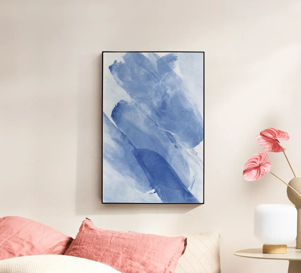 Pennellate astratte blu 2 plexiglass da NouveauPrints