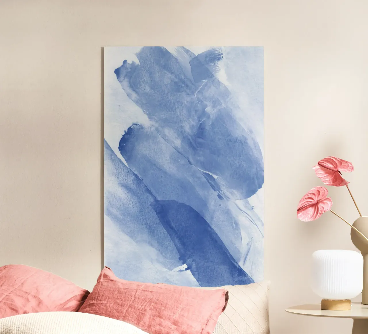 Pennellate astratte blu 2 plexiglass da NouveauPrints