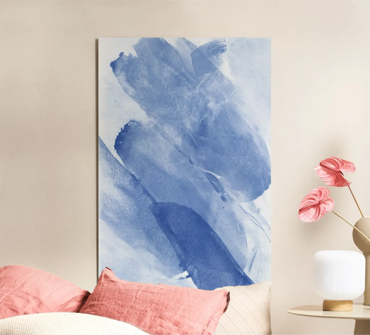 Pennellate astratte blu 2 alluminio dibond da NouveauPrints