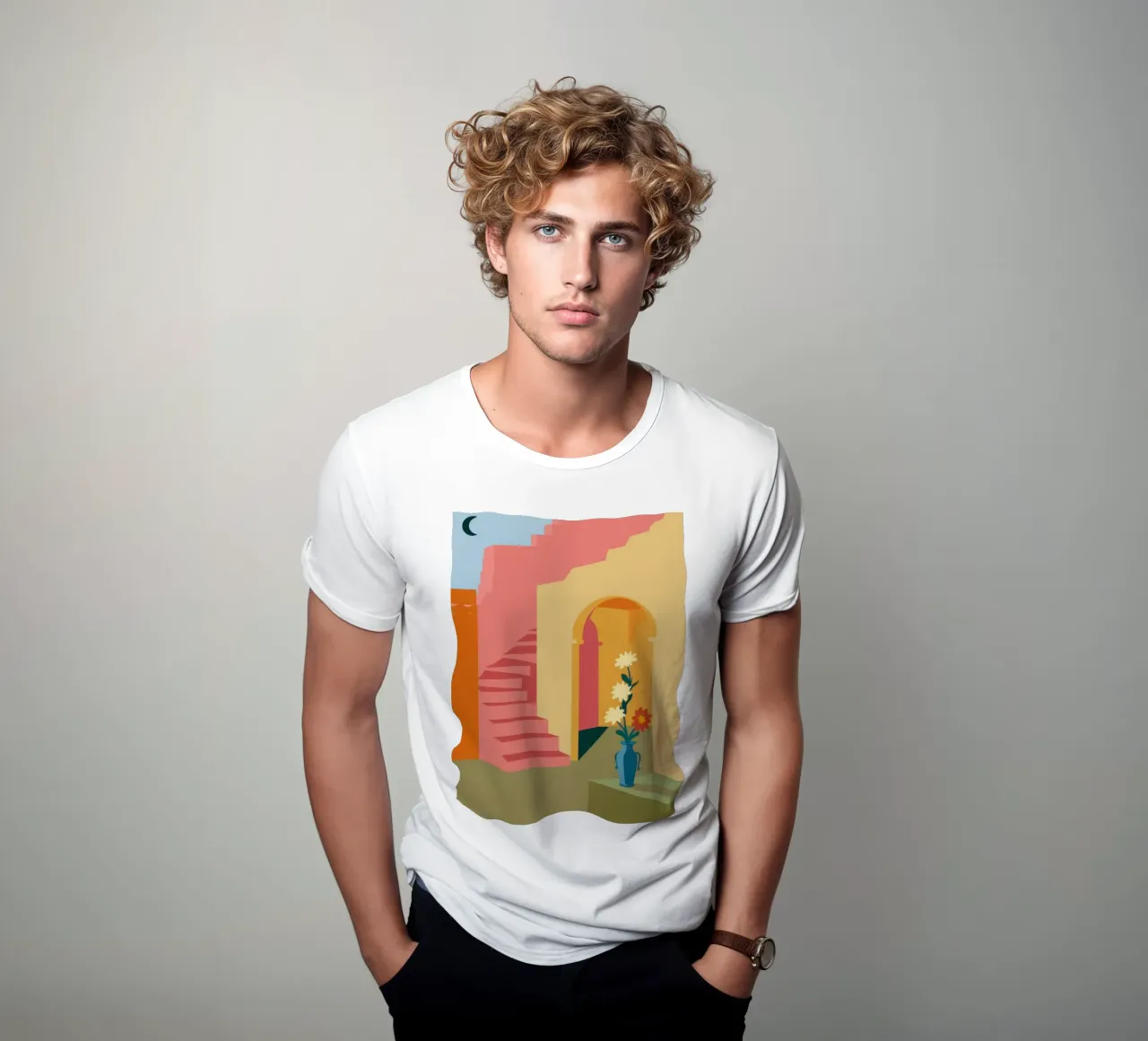 Scala al chiaro di luna t-shirt da Mossy Pigment