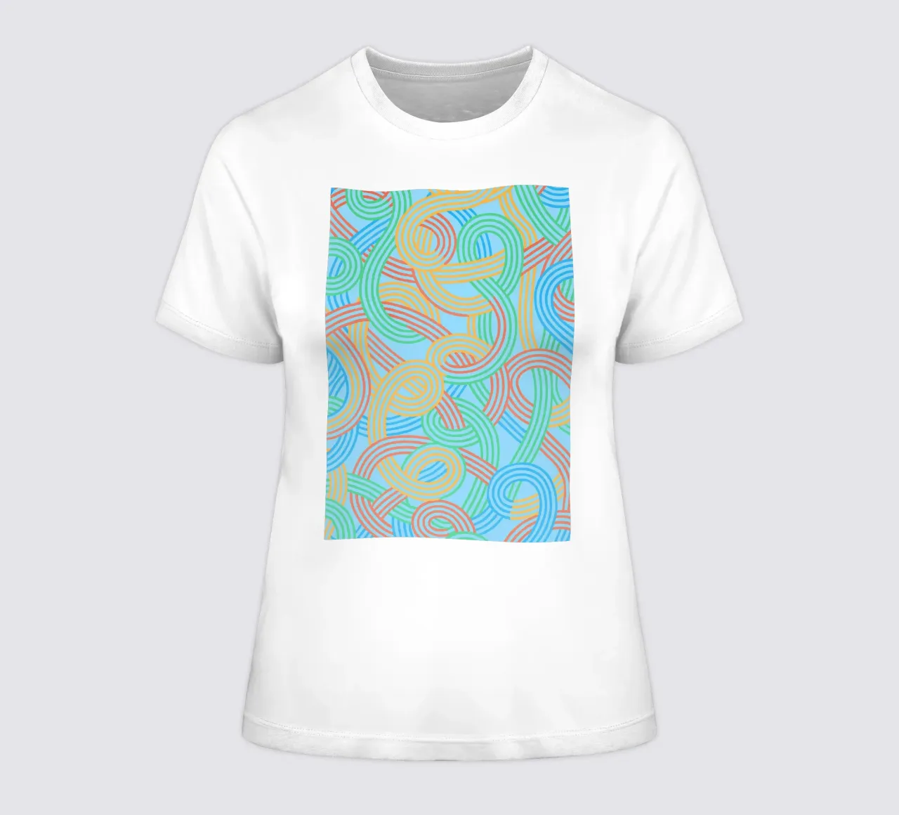 abstract webbing lines vector women's fitted t-shirt by oneway