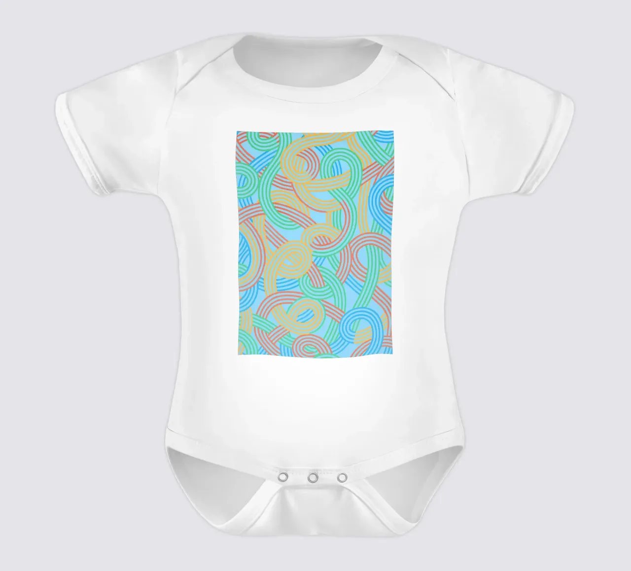 abstract webbing lines vector short-sleeve baby romper by oneway