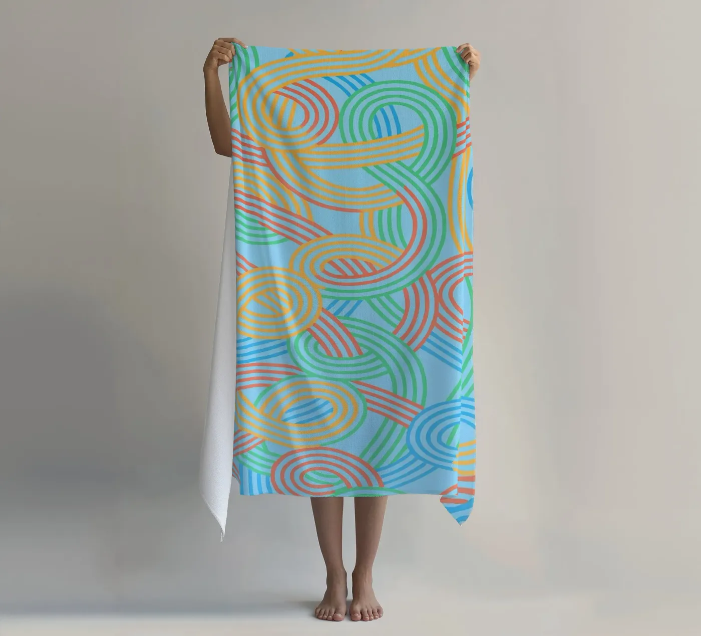 abstract webbing lines vector beach towel by oneway