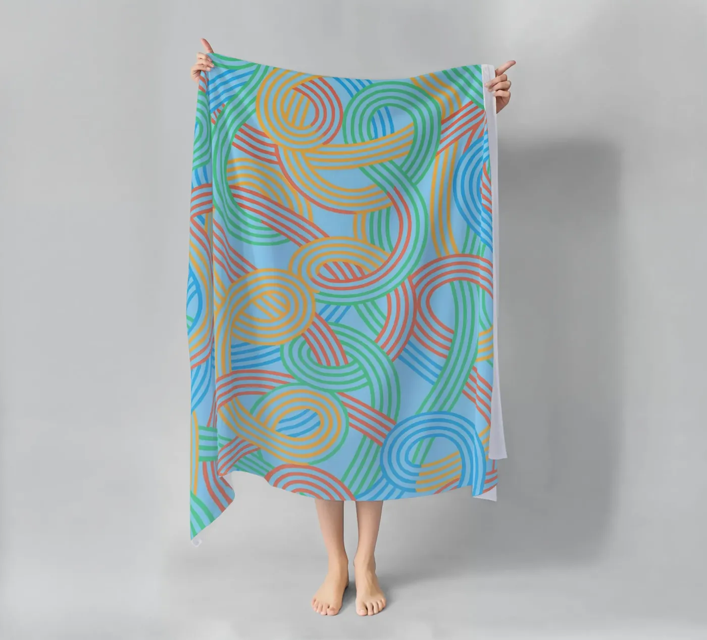 abstract webbing lines vector beach towel by oneway