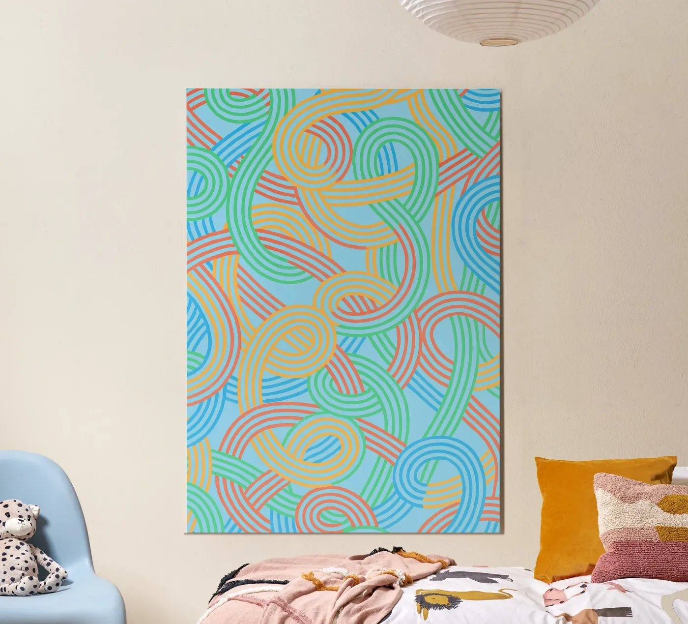 lignes abstraites de sangles vectorielles poster de oneway