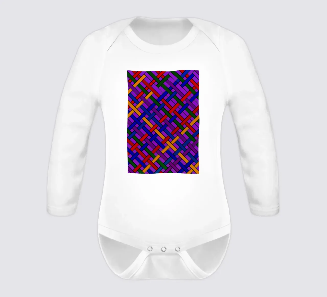 abstract webbing purple lines vector long-sleeve baby romper by oneway