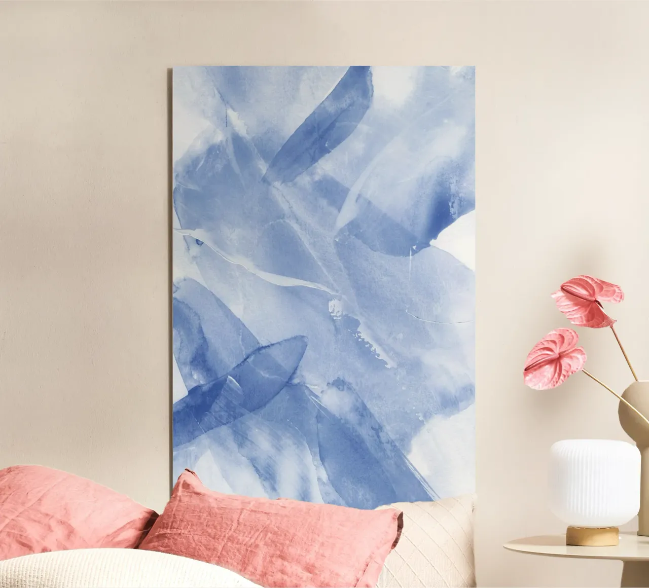Pennellate astratte blu 3 alluminio dibond da NouveauPrints