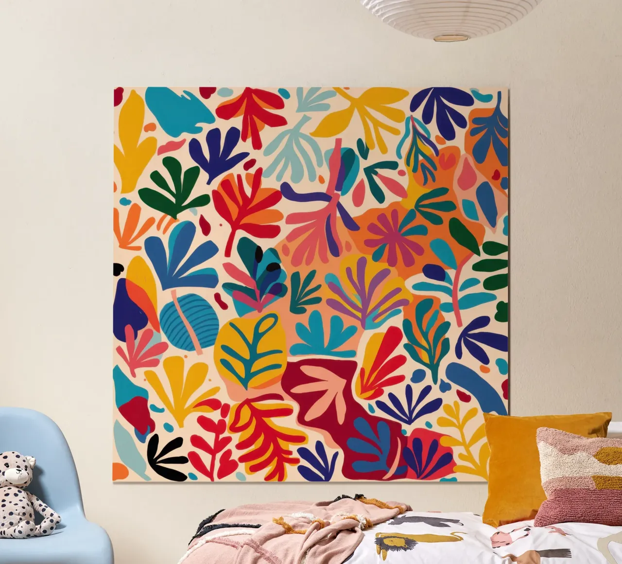Caos nel giardino dei fiori selvatici poster con telaio in plastica da Arcane Lines