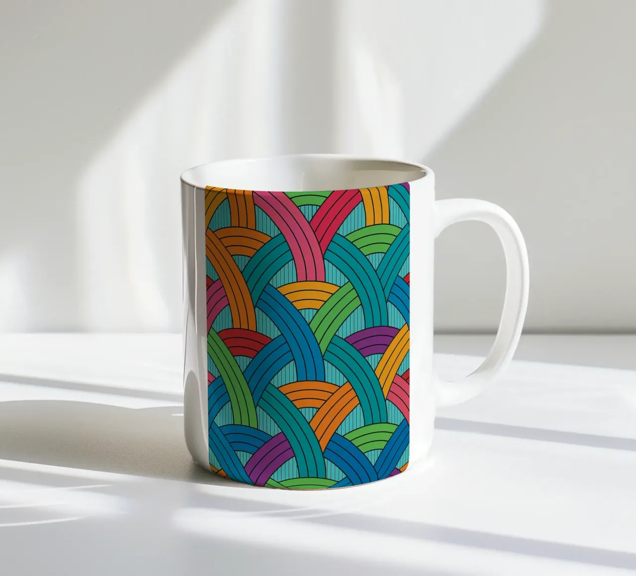 abstract webbing scales lines vector taza de cerámica de oneway