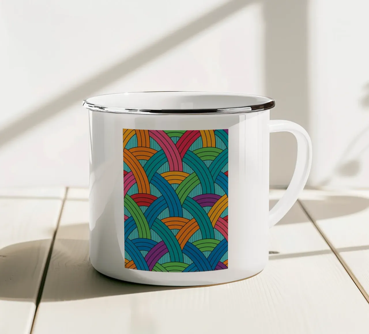 abstract webbing scales lines vector enamel mug by oneway