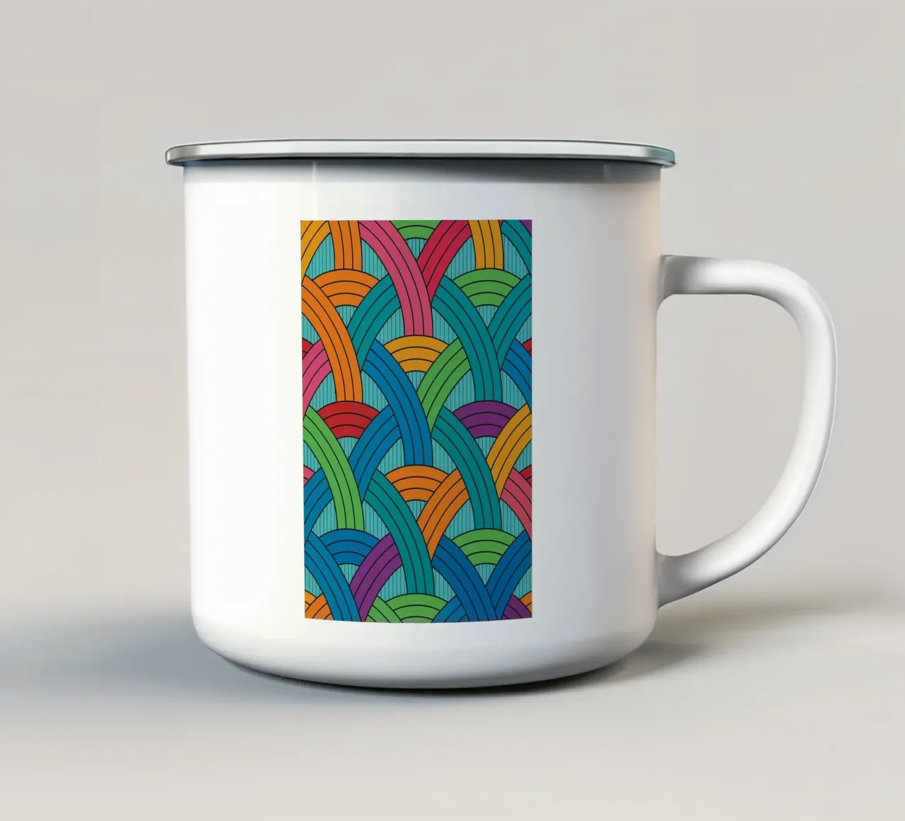 abstract webbing scales lines vector enamel mug by oneway