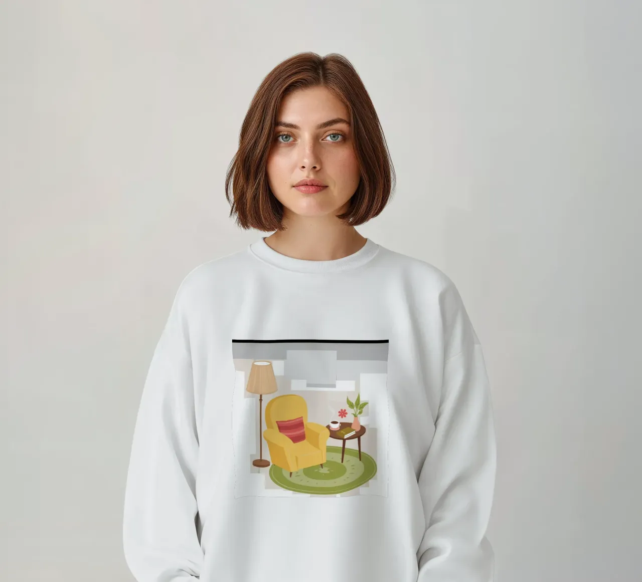 Fauteuil de lecture jaune sweat de Hollow Years