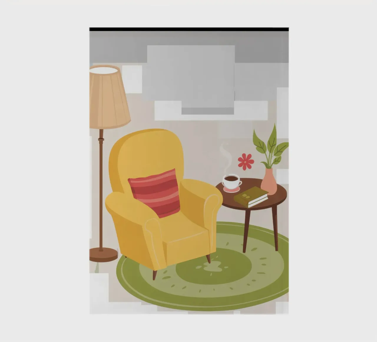 Gelber Sessel Leseecke Notizbuch von Hollow Years