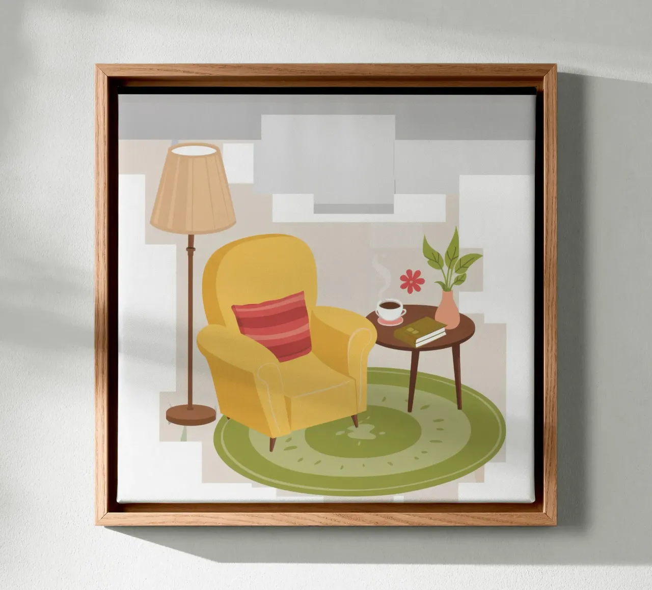 Fauteuil de lecture jaune toile avec Caisse américaine de Hollow Years