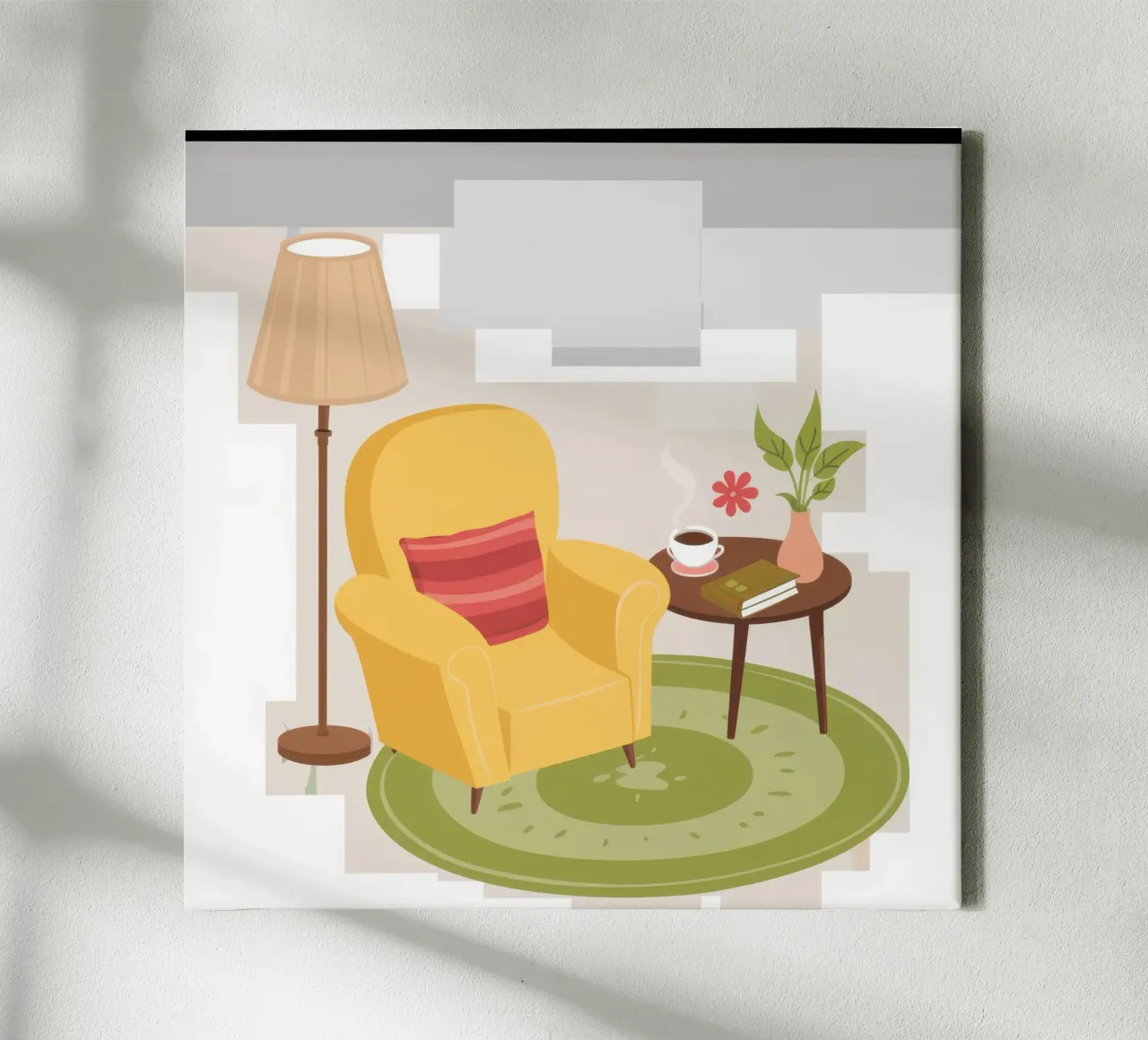 Fauteuil de lecture jaune toile avec Caisse américaine de Hollow Years