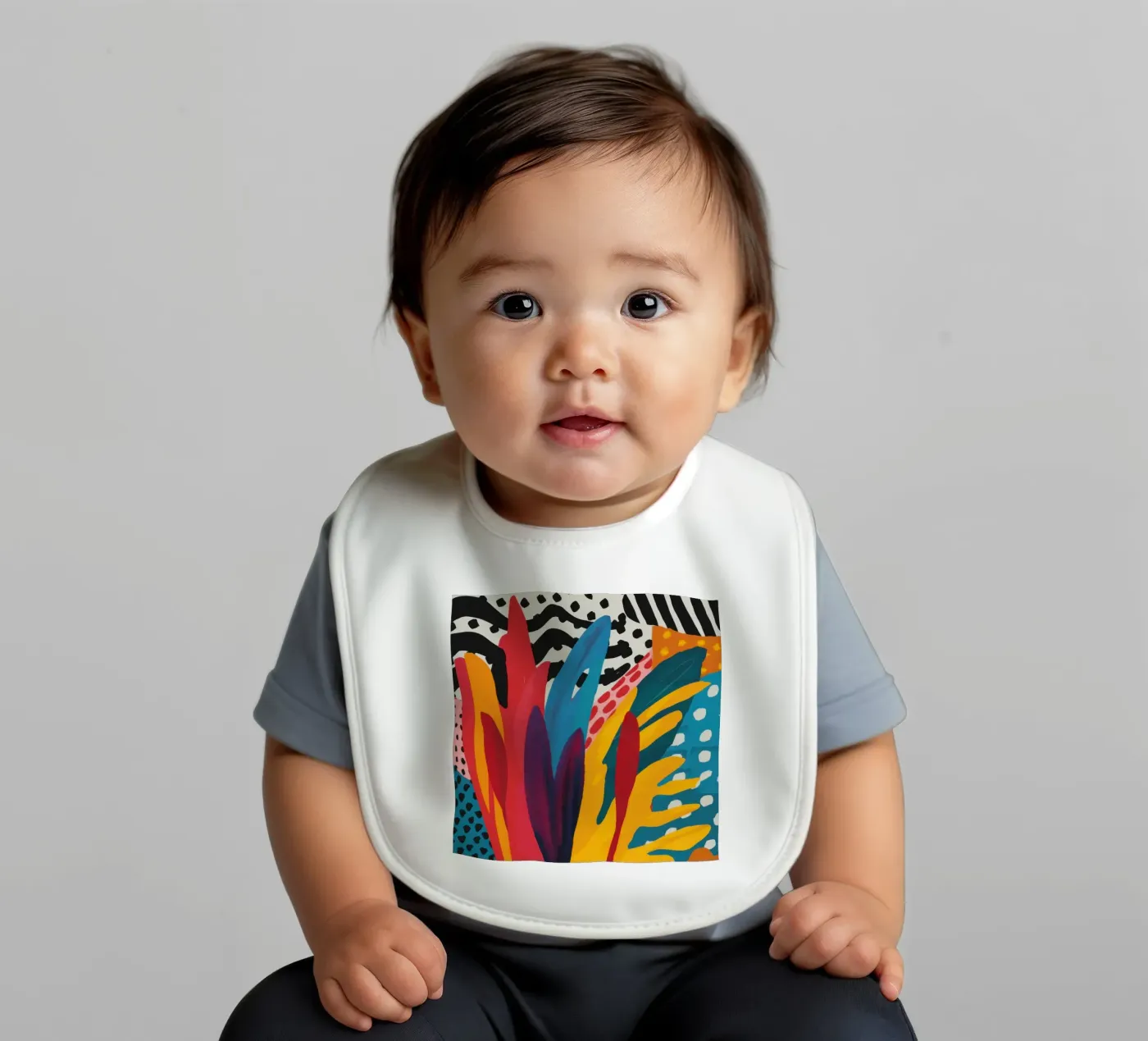 Primal Shape Symphony baby bib by Arcane Lines