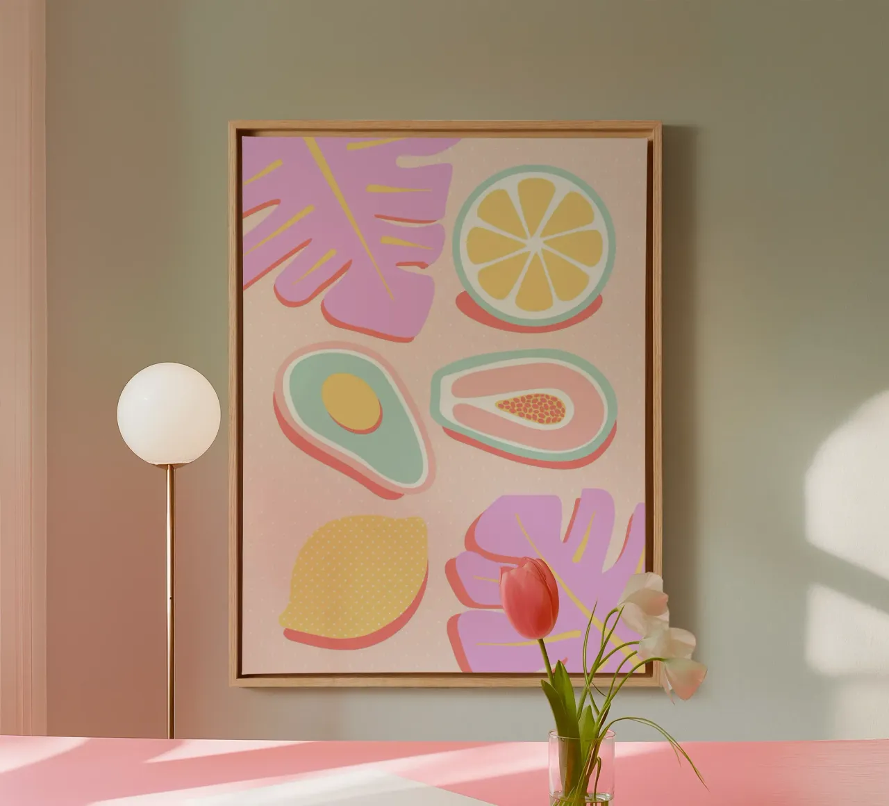 Tropisch sap Pop canvas met Baklijst van cafelab
